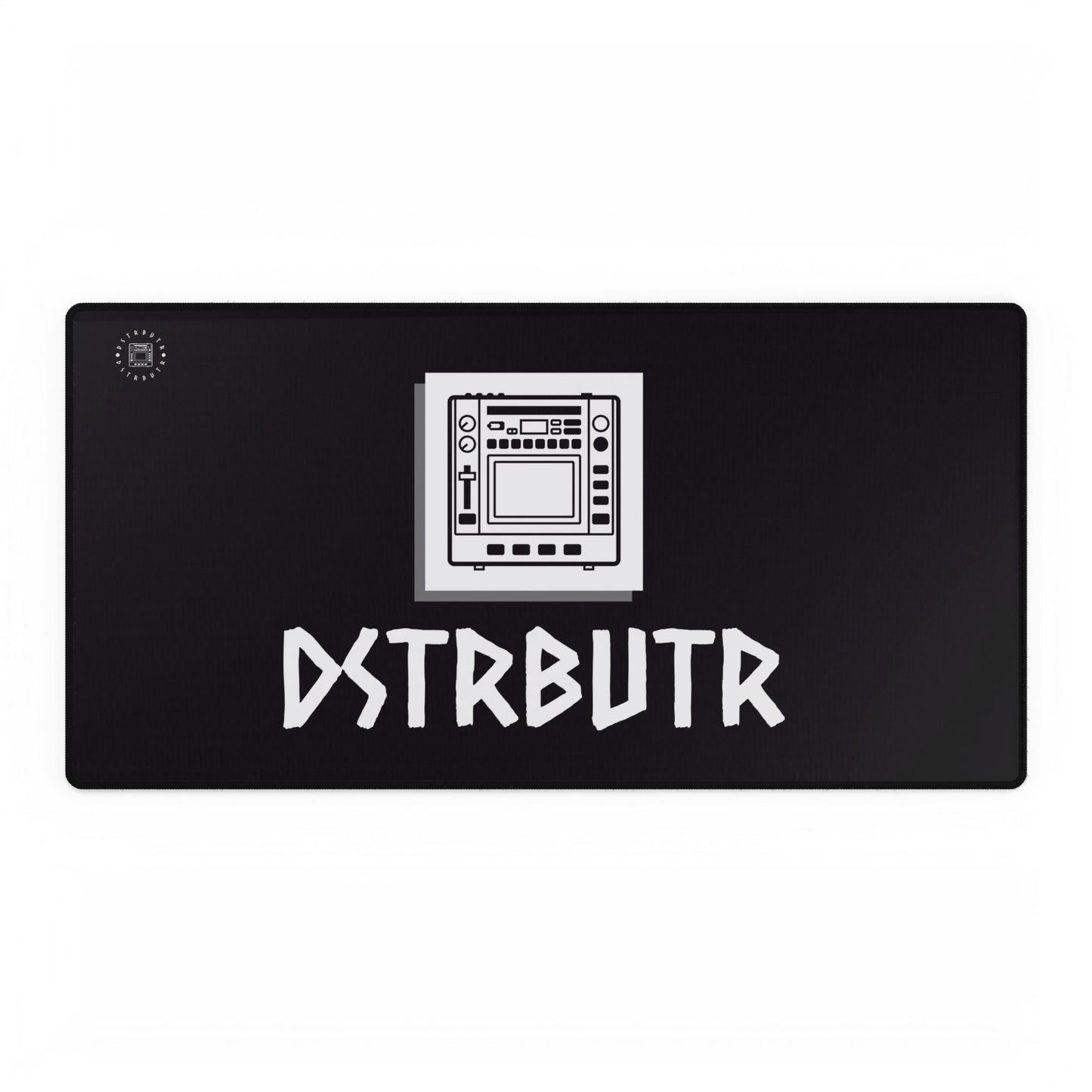 DSTRBUTR Gaming Desk Mat - Black with White