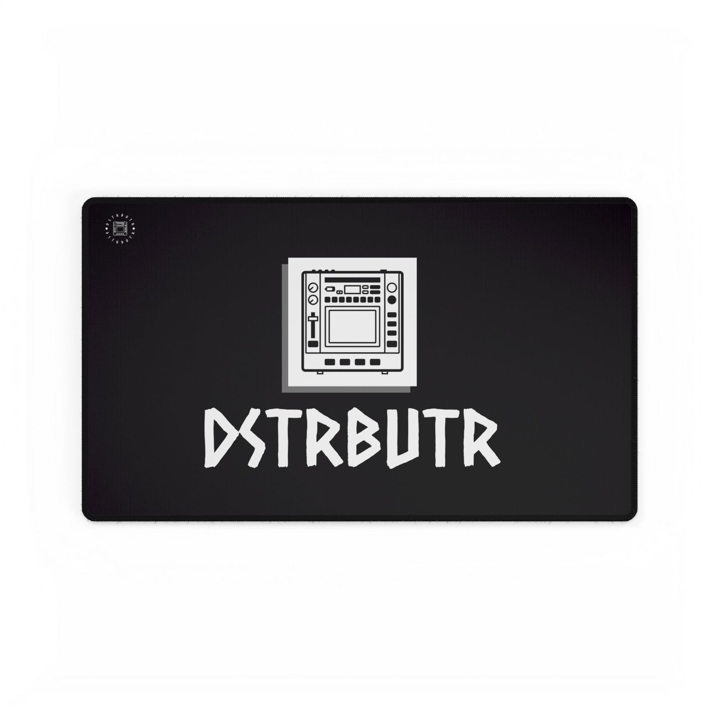 DSTRBUTR Gaming Desk Mat - Black with White