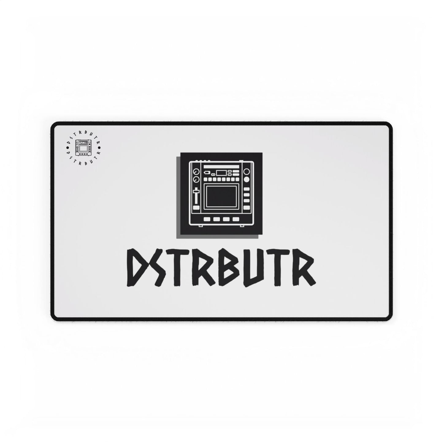 DSTRBUTR Gaming Desk Mat - White with Black