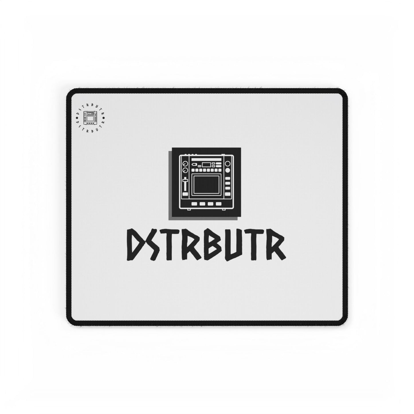 DSTRBUTR Gaming Desk Mat - White with Black