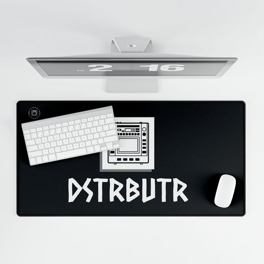 DSTRBUTR Gaming Desk Mat - Black with White