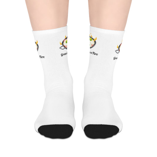 Green Eggs n Fire Mid Length Socks