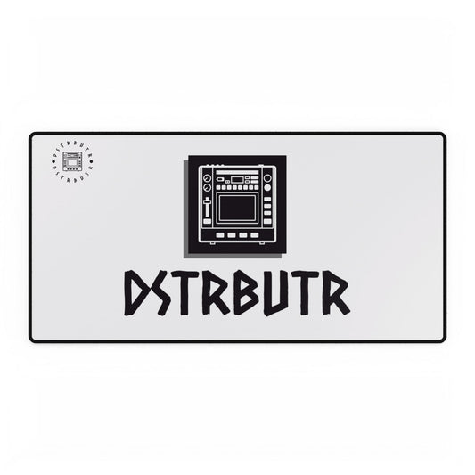 DSTRBUTR Gaming Desk Mat - White with Black