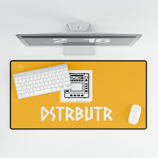 DSTRBUTR Gaming Desk Mat - Gold with White